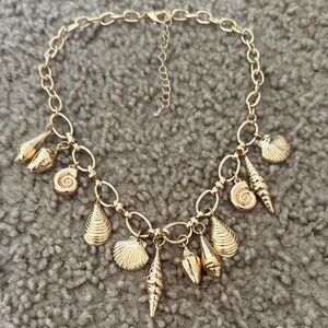 Gold Shell Charm Necklace